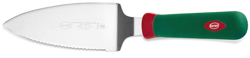 Spatola da Cucina per Torta Seghettata Lama 18 cm Manico Antiscivolo Sanelli Premana Verde/Rosso-1