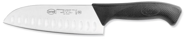 online Olive Santoku Messer 16 cm Klinge Anti-Rutsch-Sanelli-Haut Schwarzer Griff