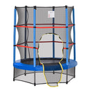 Trampolino Tappeto Elastico per Bambini da 3 Anni con Rete di Protezione e Corde Bungee  Ø140x160 cm  Blu-1