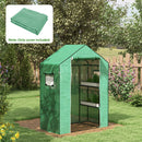 Copertura per Serra da Giardino con Porta a Cerniera e Finestre 140x73x190 cm in PE Verde-2