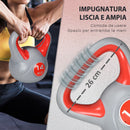 Kettlebell per Allenamento 14 Kg Base Piatta e Impugnatura per Stacchi in PU e Sabbia Rosso-4