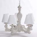 Lampadario a Sospensione Ø46 A 5 Bracci Design Shabby Tortora-1