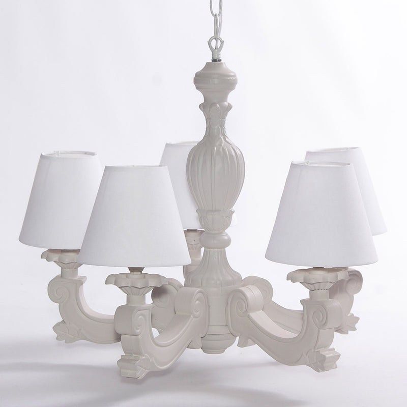 Lampadario a Sospensione Ø46 A 5 Bracci Design Shabby Tortora-1