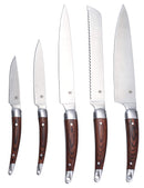 Set 5 Coltelli Chef Manico in Legno con Custodia-1