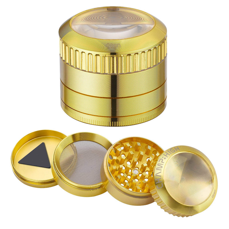 Grinder Ø50 mm 4 Livelli per Spezie Erbe e Tabacco Oro-1