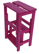 Sgabello Scaletta 60x40x46 cm in Legno Fucsia-2