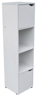 Libreria 2 Ripiani 2 Ante 30x29x120 cm in Legno Bianco-2