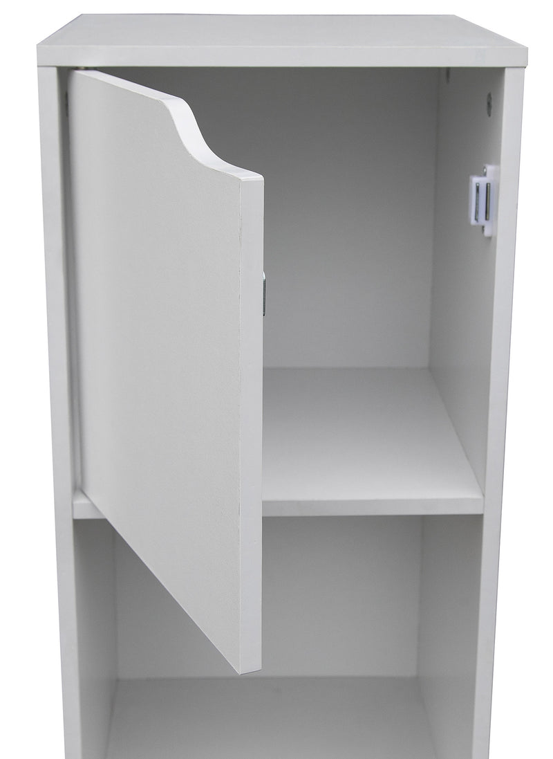 Libreria 2 Ripiani 2 Ante 30x29x120 cm in Legno Bianco-3