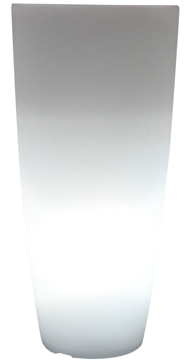 Runde leuchtende Vase Ø40x90 cm aus Ice White Bauer Resin online