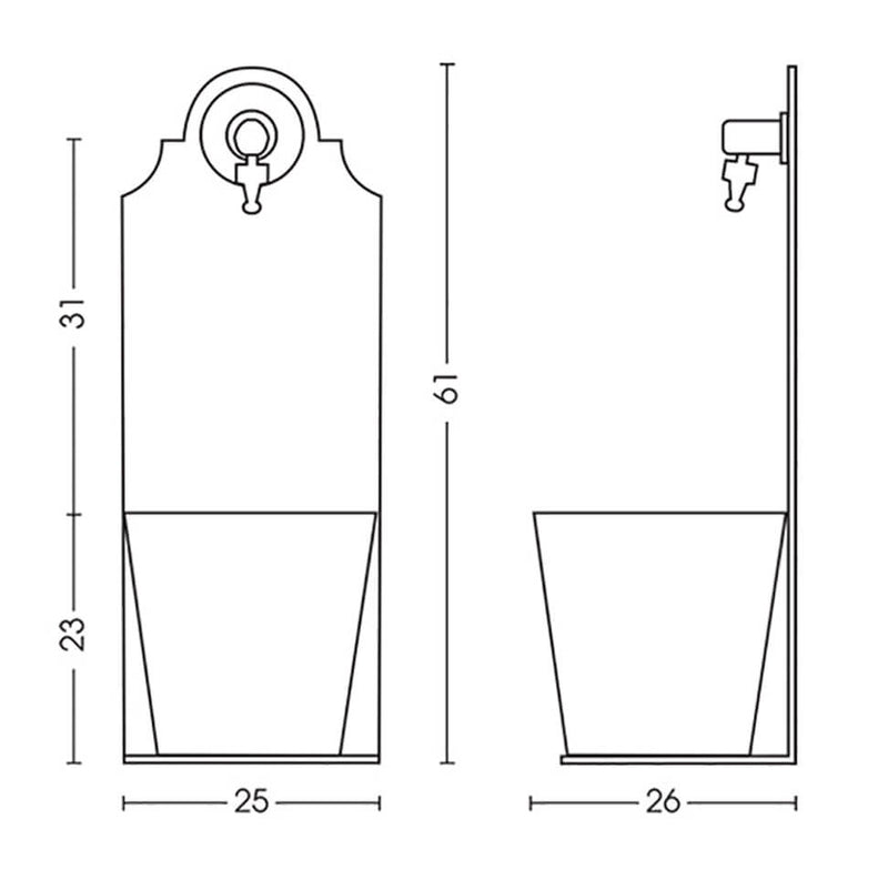 Fontana a Parete da Giardino con Rubinetto Belfer 42/PRX Antracite-5