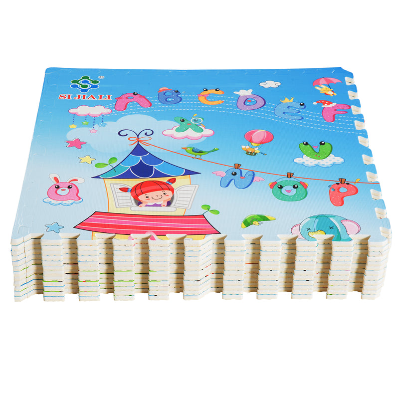 Tappeto Puzzle per Bambini Disegno Fantasia 12 Tessere 61.5x61.5 cm -7