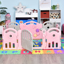 Box Recinto Attività per Bambini 162x122x63 cm  Grigio e Rosa-2