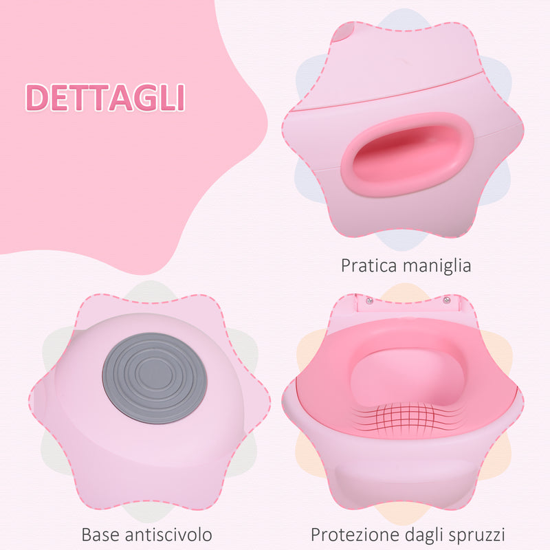 Vasino per Bambini Antiscivolo Ippopotamo  Hippoo Rosa-4