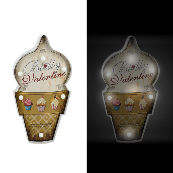 Metallschild Eiscreme mit LED 27x51,5x5 cm acquista