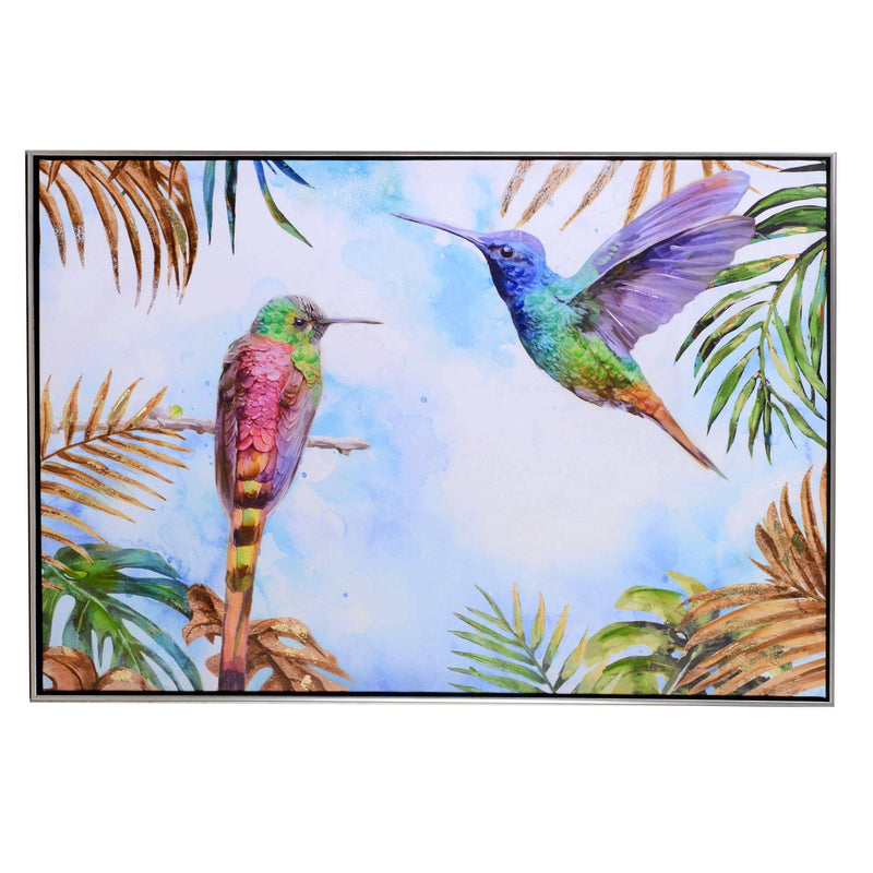 Quadro dipinto colibrì cm 92x62x4,5-1