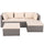 Set Salotto Divano da Giardino con Pouf Contenitore in Polyrattan Beige