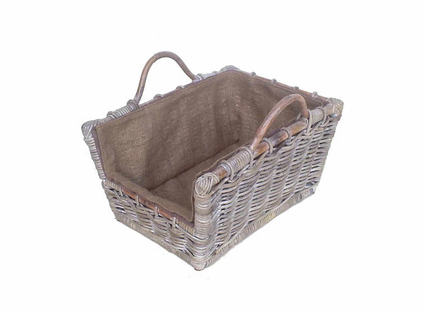 Cloe ausgestellter Brennholzkorb 2m mit Jutefutter 52x38xh26/36 cm prezzo