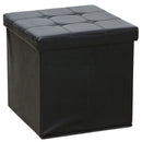 Pouf Contenitore 38x38x38 cm in Similpelle Bauer Storage Nero-1