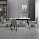 Set 4 Sedie Imbottite 47x55x86 cm in Poliestere e Acciaio Grigio-7