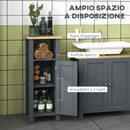 Mobile Bagno Salvaspazio 1 Anta 1 Ripiano 32x30x80 cm in Legno Truciolare e MFD Grigio-4