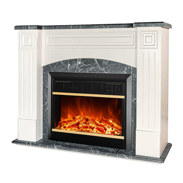 Camino Elettrico da Pavimento 90x115x32 cm Effetto Fiamma 1500W Magnolia & Mars Ivory/dark gray acquista