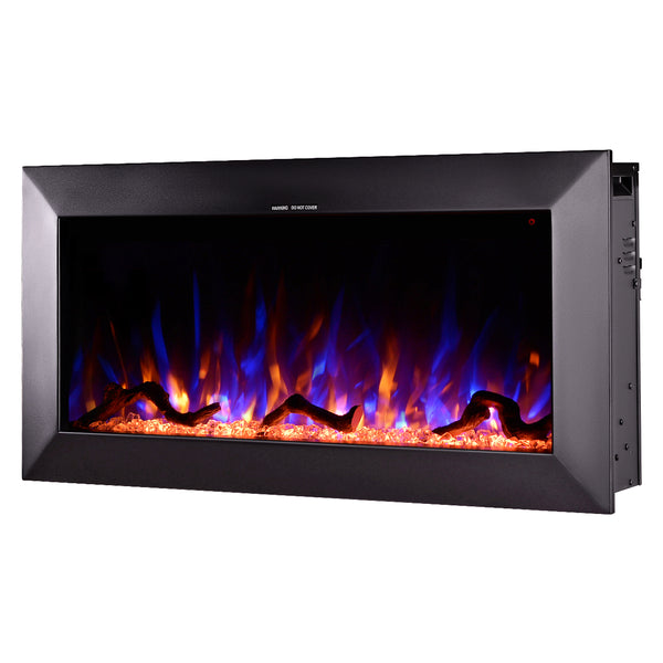 Camino Elettrico da Pavimento 45,4x91,4x18,5 cm Effetto Fiamma 1500W Racy 36 Nero prezzo