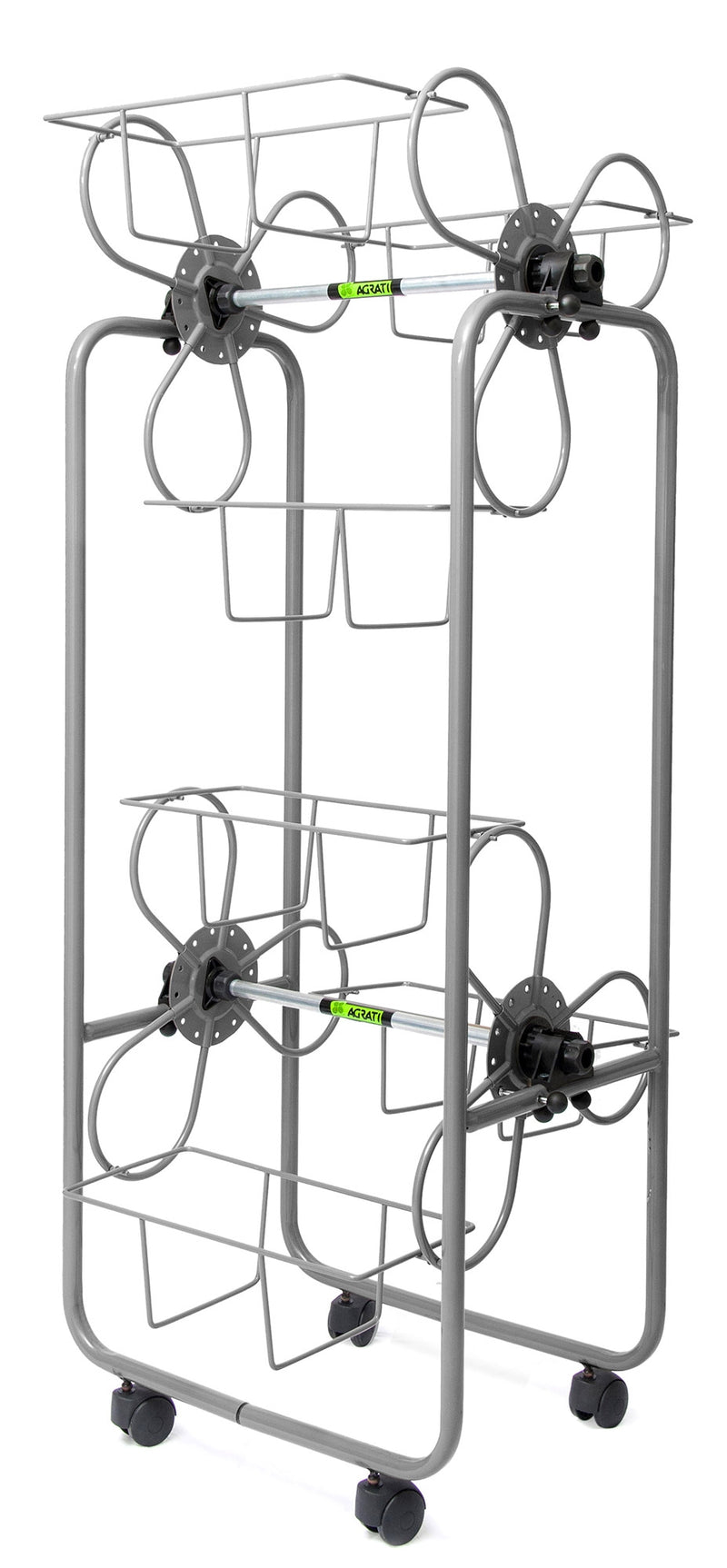 Carrello Portavasi 6 Cestini in Acciaio con Ruote Flortì Grigio-1