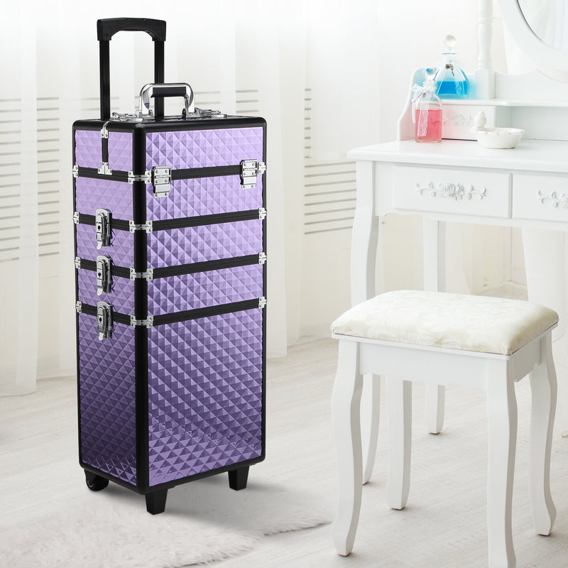 Trolley per Estetista Make Up Trucchi in Alluminio 33,5x23x95 cm  Jam-2