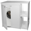 Coprilavatrice da Esterno in PVC 95x60x94 cm 2 Ante con Ripiani Laterali Laundry Bianco-1