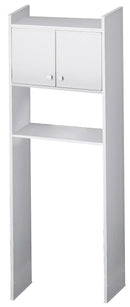 Scaffale Sopra Lavatrice Salvaspazio 65x162x26,5 cm in PVC Bianco-1