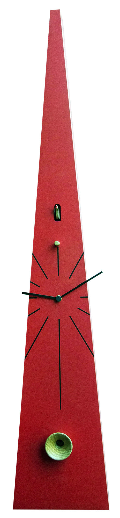 Orologio a Cucù da Parete 17,5x90x12 cm Pirondini Italia QQ Tall 502 Rosso-1