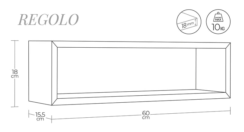 Mensola da Parete 60x18x15,5 cm in Fibra di Legno Regolo Rovere Imperiale-3