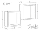 Set 2 Mensole Cubo da Parete Quadrato in Fibra di Legno Q-Bis Noce-5