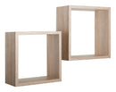 Set 2 Mensole Cubo da Parete Quadrato in Fibra di Legno Q-Bis Rovere Sagerau-1