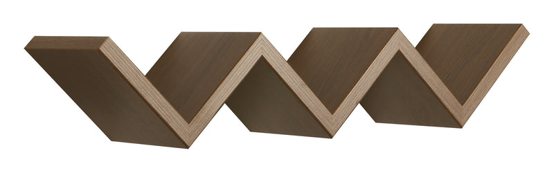 Mensola da Parete Libreria Zigzag 56x15,5 cm in Fibra di Legno Saetta Rovere Tabacco-1