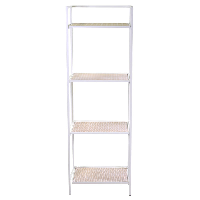 Libreria 4 ripiani 45x34xh122/135 cm in Metallo Lucilla Bianco-2