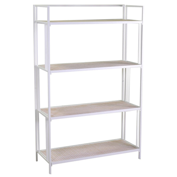 Libreria 4 ripiani 85,5x34,5xh123/135 cm in Metallo Lucilla Bianco online