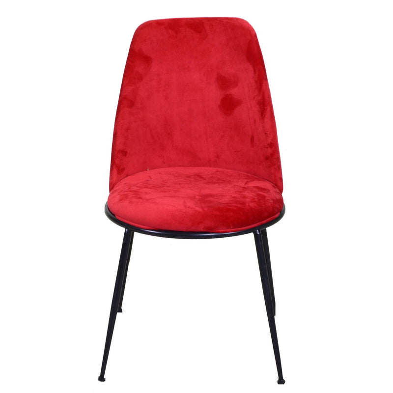 Sedia Kiev 49x56xh44/85 cm in Tessuto Velluto Rosso/Nero-2