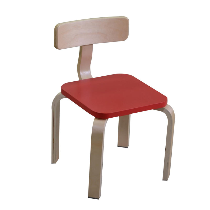 Sedia per Bambini 36x31xh30/51 cm in Legno di Betulla Rosso-1