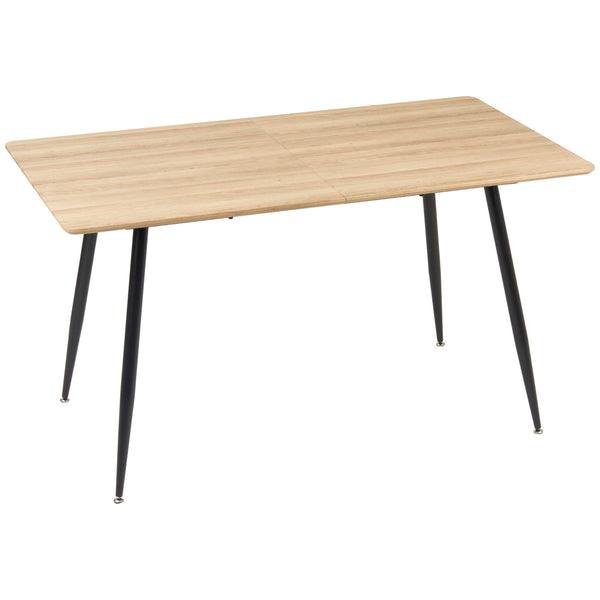 acquista Tavolo da Pranzo per 4 Persone 140x80x76 cm in MDF e Acciaio Legno e Nero