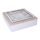 Scatola Porta The e Tisane 9 Posti 26x26xh7,5 cm in Legno Beige-1