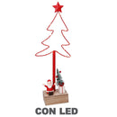 Albero metallo led con babbo natale rosso cm 7x15xh39-1