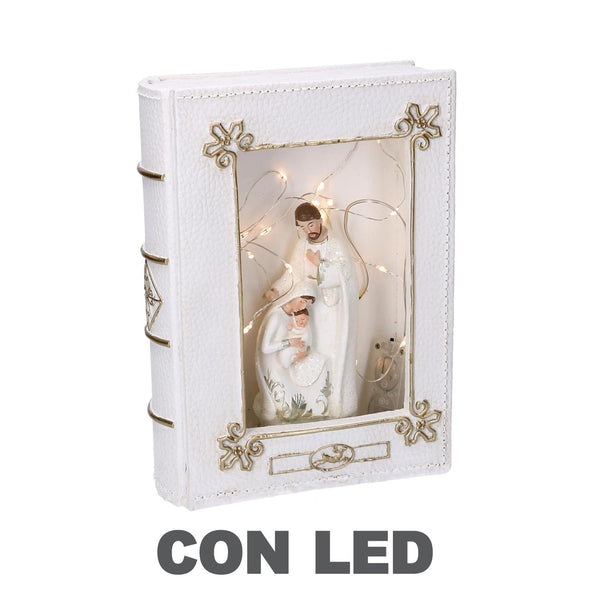 sconto Libro resina natività led bianco cm 16x5,5xh22,2