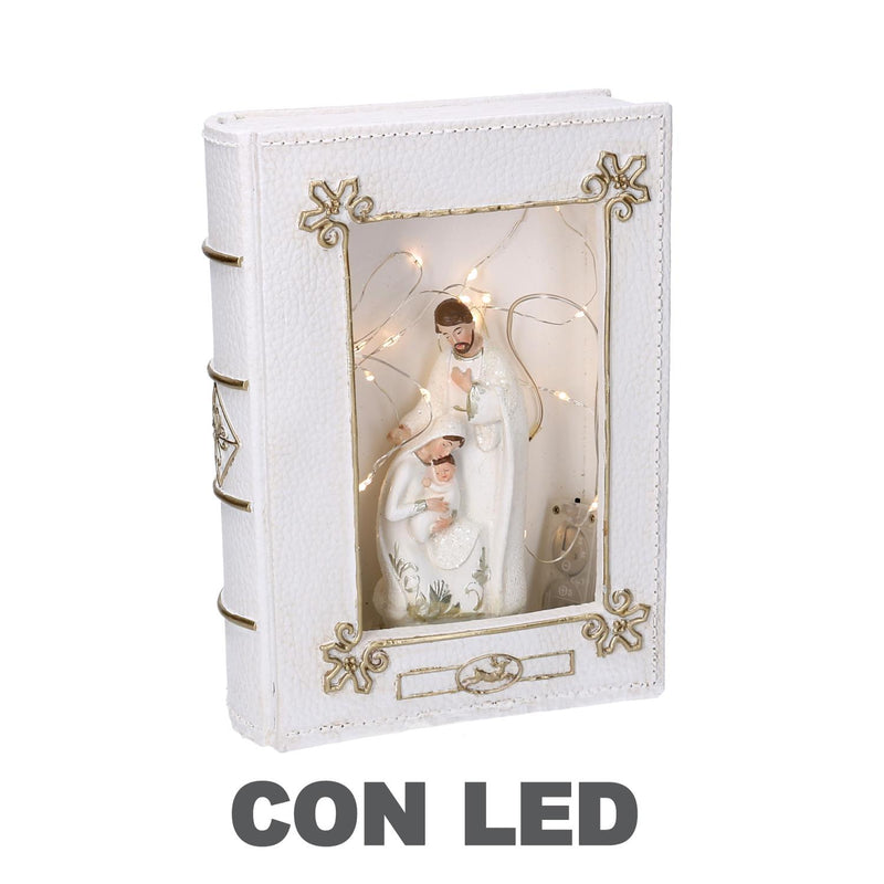 Libro resina natività led bianco cm 16x5,5xh22,2-1