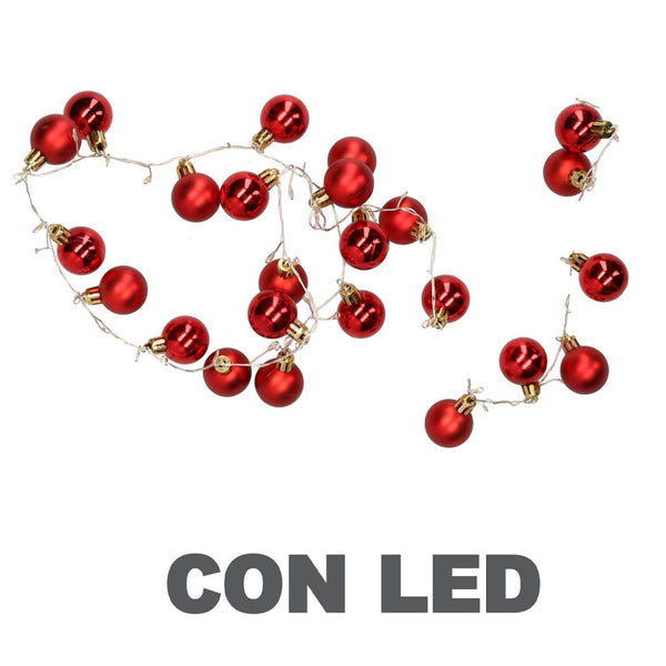 Luce filo sfera rosso 48 led bianco caldo alimentazione fissa cm Ø4x120 online