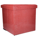 Pouf Contenitore 30x30xh30 cm in Similpelle Rosa-1