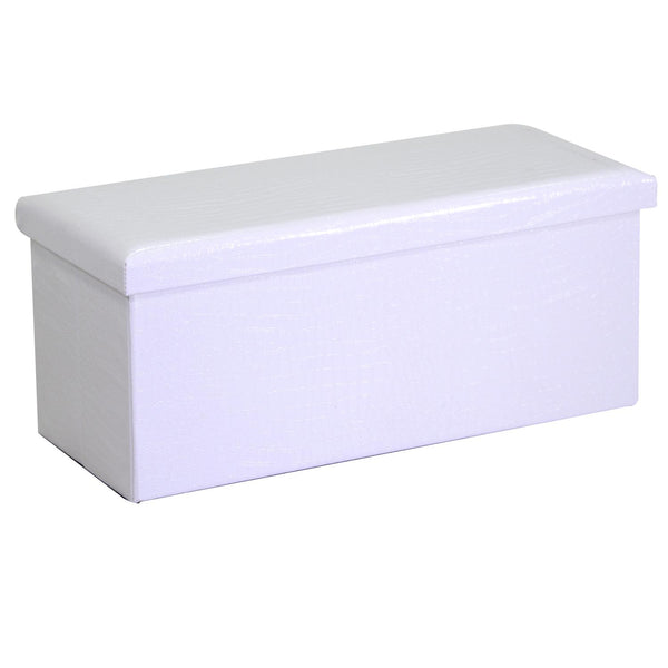 Baule Rettangolare 76x40xh41 cm in Similpelle Bianco acquista