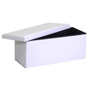 Baule Rettangolare 76x40xh41 cm in Similpelle Bianco-2