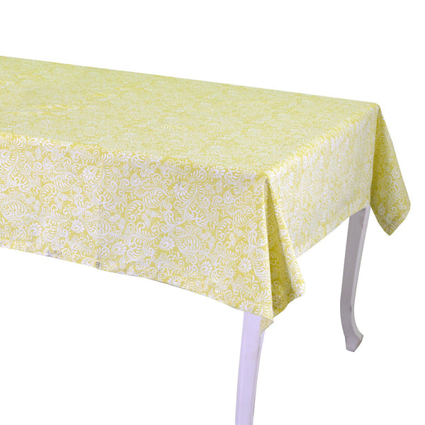 sconto Tovaglia Rettangolare 140x240 cm in Cotone 180 GSM Flora Jaquard Lime