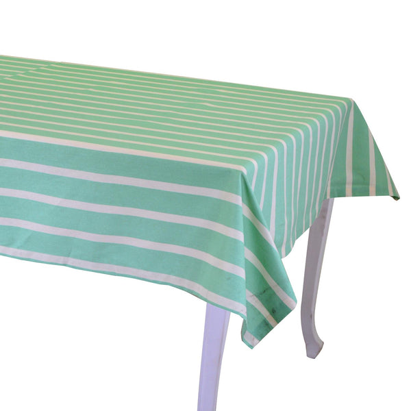 acquista Tovaglia Rettangolare 140x240 cm in Cotone 180 GSM Pop Righe Verde Acqua